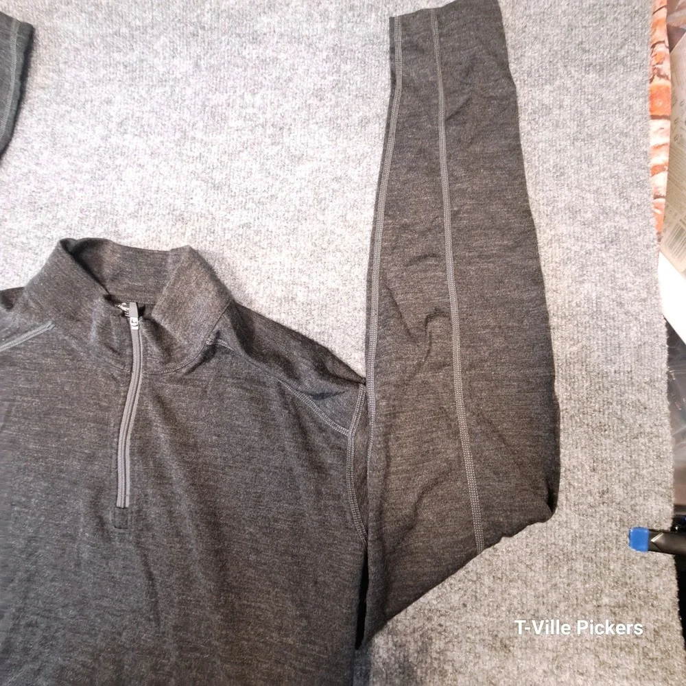 Kuhl Mens Quarter Zip Pullover Charcoal Gray Heather Mock Neck Active Top Size M